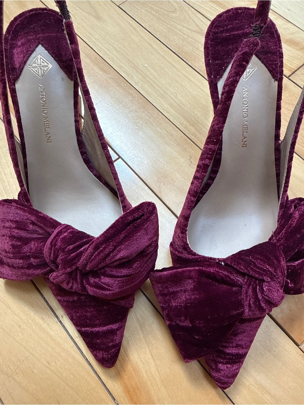 Lenore Velvet Bow Slingback Heels - Picture 4 of 6